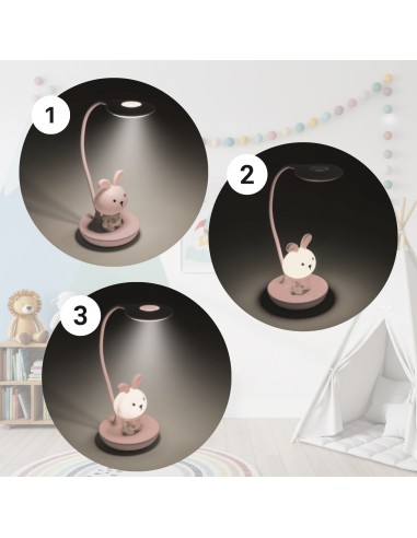 Dotykowa lampka nocna / biurkowa dla dzieci Różowy Króliczek  3