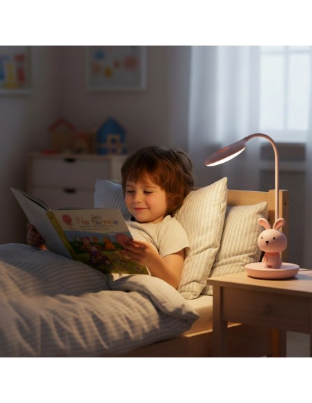 Dotykowa lampka nocna / biurkowa dla dzieci Różowy Króliczek  5