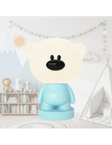 Bezprzewodowa lampka nocna dla dzieci RGB Niebieski Miś  2