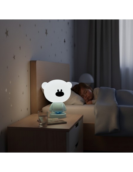 Bezprzewodowa lampka nocna dla dzieci RGB Niebieski Miś  5