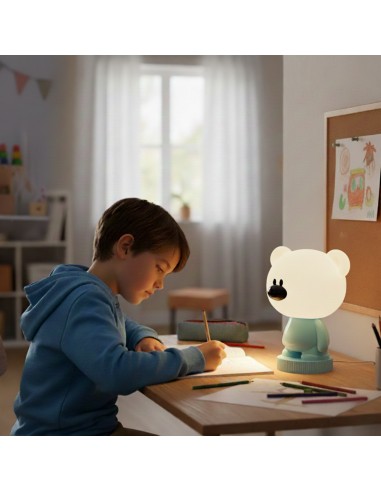 Bezprzewodowa lampka nocna dla dzieci RGB Niebieski Miś  6