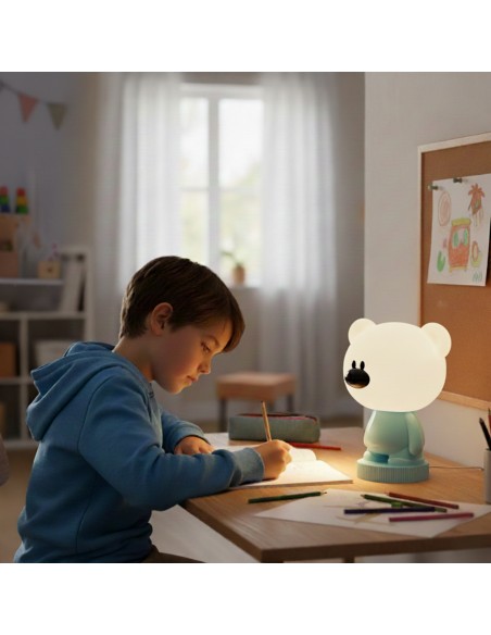Bezprzewodowa lampka nocna dla dzieci RGB Niebieski Miś  6