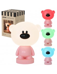 Bezprzewodowa lampka nocna RGB dla dzieci Różowy Miś 
