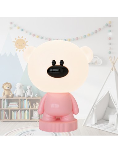 Bezprzewodowa lampka nocna RGB dla dzieci Różowy Miś  2