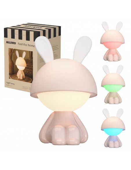 Dotykowa lampka nocna RGB dla dzieci Siedzący Króliczek 