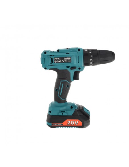 Akumulatorowa wkrętarko-wiertarka z udarem w walizce NAC CDB-LI-30-20V-2  6