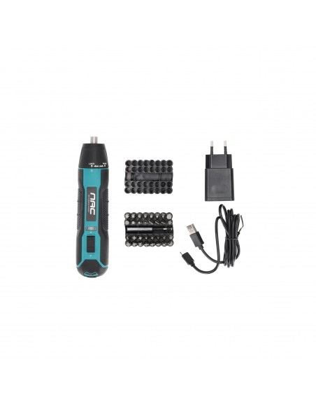 Akumulatorowy wkrętak 3,6 V z zestawem bitów NAC SC-36-USB-C  2