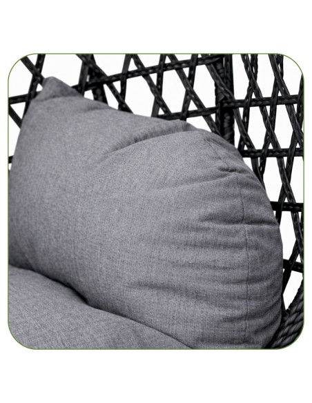 Grafitowy fotel wiszący Aura Meven  8