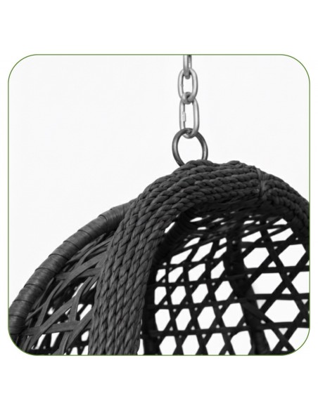 Grafitowy fotel wiszący Aura Meven  9