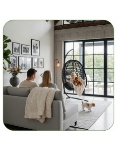 Grafitowy fotel wiszący Aura Meven  2