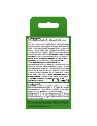 Czyszczące paski żelowe do toalety o zapachu leśnym Duck Fresh Stick 3x9g 5000204682298 2