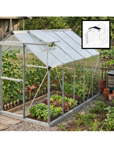 Szklarnia ogrodowa z poliwęglanu z oknami dachowymi 302 cm x 183 cm 5,24 m2  3