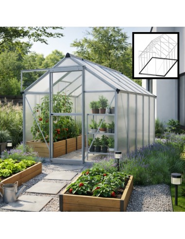 Szklarnia ogrodowa z poliwęglanu z oknami dachowymi 302 cm x 183 cm 5,24 m2  4