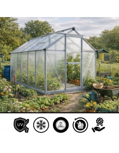 Szklarnia ogrodowa z poliwęglanu z oknami dachowymi 302 cm x 183 cm 5,24 m2  2