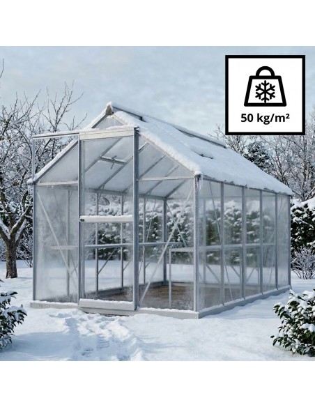 Szklarnia ogrodowa z poliwęglanu z oknami dachowymi 302 cm x 183 cm 5,24 m2  8