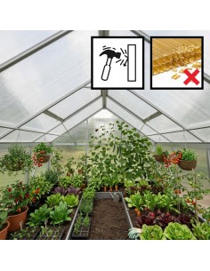 Duża szklarnia ogrodowa z poliwęglanu z oknami 361 cm x 183 cm 6,25m2  2