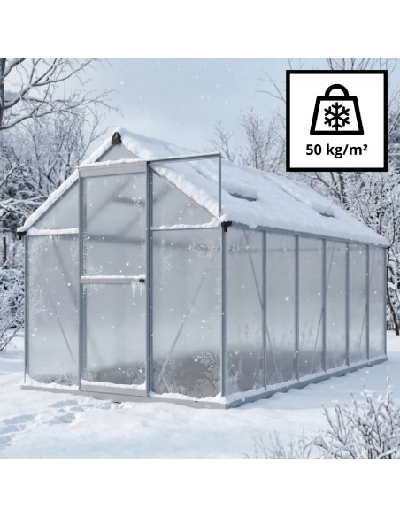 Duża szklarnia ogrodowa z poliwęglanu z oknami 361 cm x 183 cm 6,25m2  7