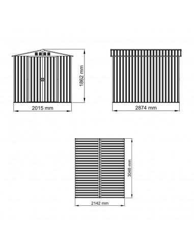 Ogrodowy domek narzędziowy 215 x 300 x 184 cm 6,45 m2  16