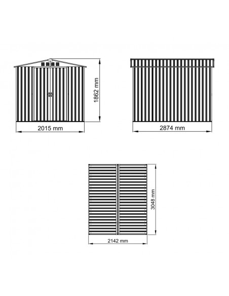 Ogrodowy domek narzędziowy 215 x 300 x 184 cm 6,45 m2  16