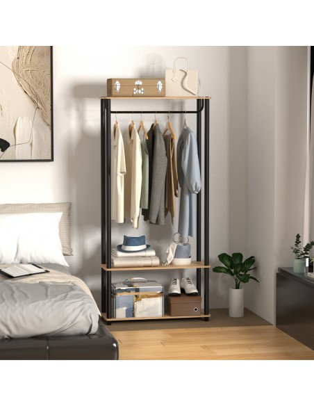 Otwarty regał modułowy z drążkiem do garderoby, przedpokoju Allivio 78 x 30,5 x 165,2 cm  2