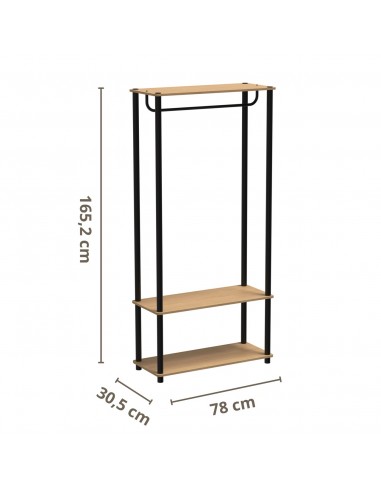 Otwarty regał modułowy z drążkiem do garderoby, przedpokoju Allivio 78 x 30,5 x 165,2 cm  4