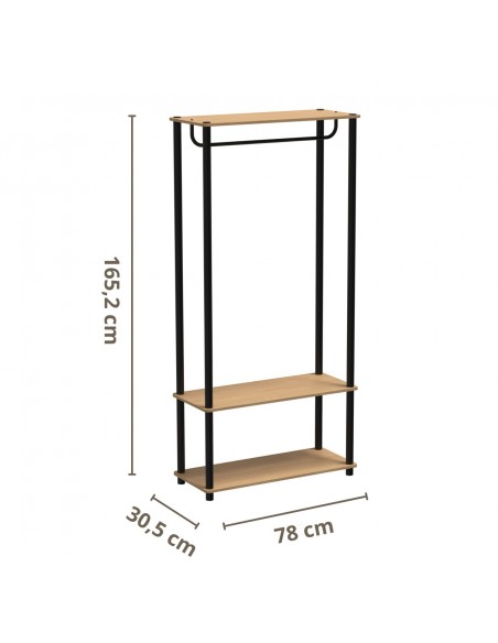 Otwarty regał modułowy z drążkiem do garderoby, przedpokoju Allivio 78 x 30,5 x 165,2 cm  4