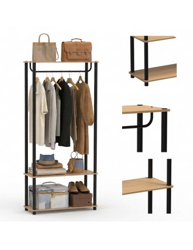 Otwarty regał modułowy z drążkiem do garderoby, przedpokoju Allivio 78 x 30,5 x 165,2 cm 