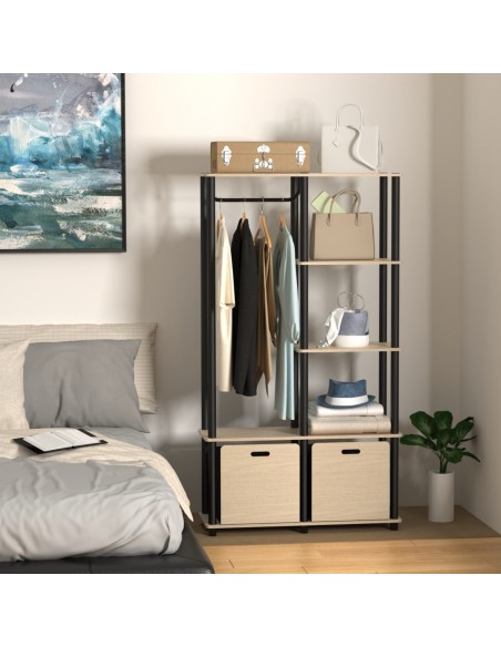 Nowoczesny regał modułowy do garderoby, przedpokoju z drążkiem Allivio 151,8 x 83 x 30,5 cm  2