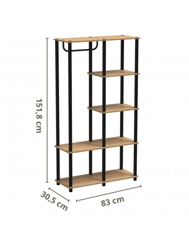 Nowoczesny regał modułowy do garderoby, przedpokoju z drążkiem Allivio 151,8 x 83 x 30,5 cm  13