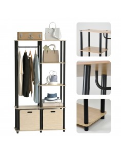 Nowoczesny regał modułowy do garderoby, przedpokoju z drążkiem Allivio 151,8 x 83 x 30,5 cm 