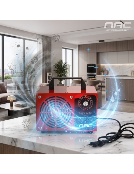 Generator ozonu ozonator oczyszczacz powietrza NAC timer, 4 pyłki ozonujące 60 000 mg/h  3