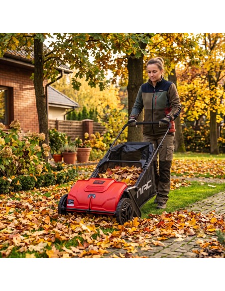 Zamiatarka ręczna manualna zbieracz do liści i trawy NAC LP-HS-S19 z dużym koszem 100 L 53 cm  3