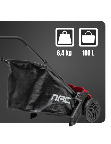 Zamiatarka ręczna manualna zbieracz do liści i trawy NAC LP-HS-S19 z dużym koszem 100 L 53 cm  5