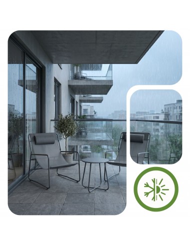 Lekki i wygodny zestaw mebli na balkon taras Meven Como 2 krzesła + stolik kawowy grafit  5