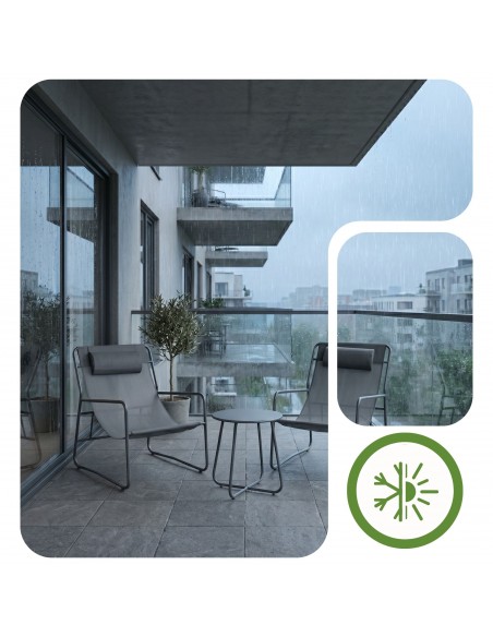 Lekki i wygodny zestaw mebli na balkon taras Meven Como 2 krzesła + stolik kawowy grafit  5