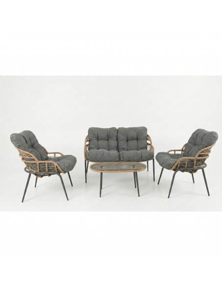 Elegancki zestaw mebli ogrodowych wypoczynkowych w stylu skandynawskim Meven Bari sofa, stolik kawowy, 2xfotel  11