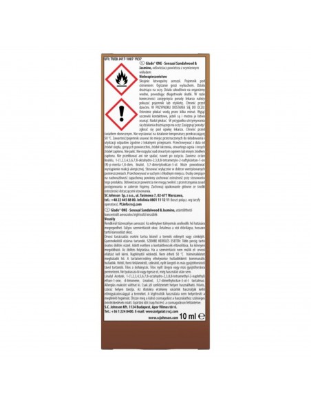 Glade® ONE Sensual Sandalwood & Jasmine, odświeżacz powietrza z wymiennym wkładem, 10 ml  6