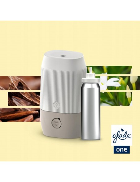 Glade® ONE Sense & Spray - Sensual Sandalwood & Jasmine, automatyczny odświeżacz powietrza urządzenie + wkład + baterie  3