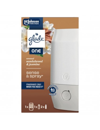 Glade® ONE Sense & Spray - Sensual Sandalwood & Jasmine, automatyczny odświeżacz powietrza urządzenie + wkład + baterie  5