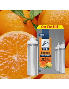 Cytrusowy, owocowy Glade® ONE - Kitchen, zapas do odświeżaczy powietrza 2x10 ml  2