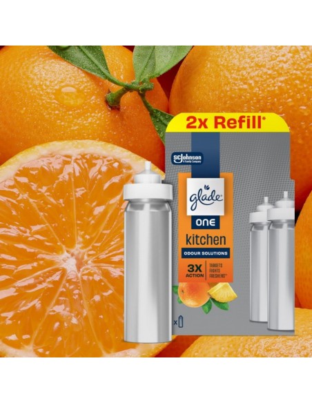 Cytrusowy, owocowy Glade® ONE - Kitchen, zapas do odświeżaczy powietrza 2x10 ml  2