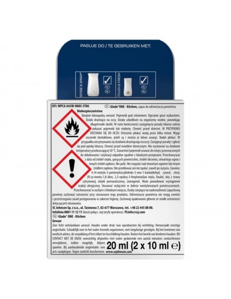 Cytrusowy, owocowy Glade® ONE - Kitchen, zapas do odświeżaczy powietrza 2x10 ml  6