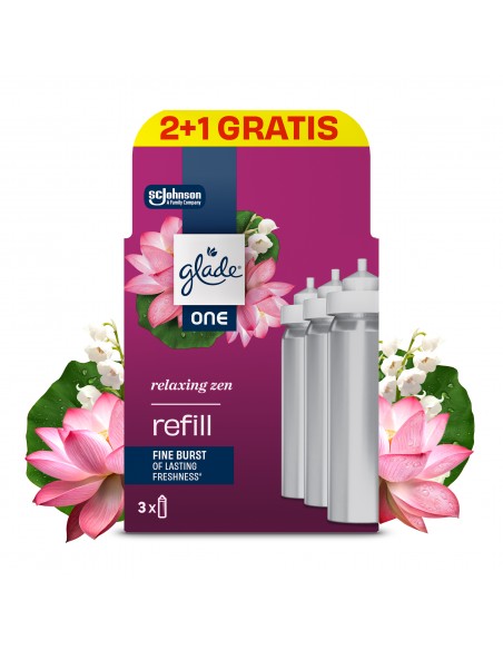 Glade® ONE - Relaxing Zen, kwiatowy zapas do odświeżaczy powietrza 2+1 