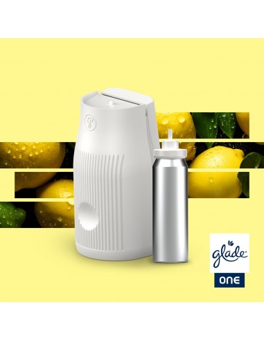 Glade® ONE - Fresh Lemon, cyrtynowy skoncentrowany odświeżacz powietrza touch & spray, urządzenie + 2 zapasy  2