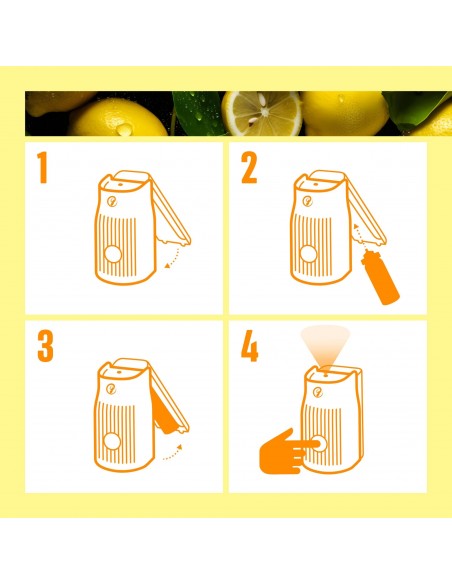 Glade® ONE - Fresh Lemon, cyrtynowy skoncentrowany odświeżacz powietrza touch & spray, urządzenie + 2 zapasy  3