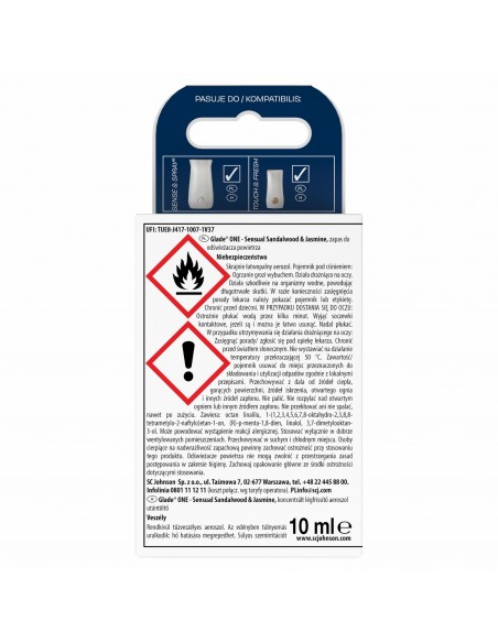 Glade® ONE - Sensual Sandalwood & Jasmine - zapas do odświeżaczy powietrza, 1x10 ml  5