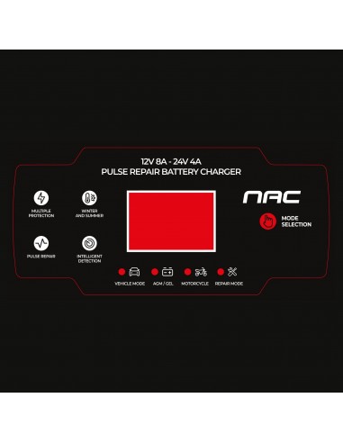 Automatyczny prostownik do akumulatorów inteligentny NAC + ładowarka 12V 24V LCD  7