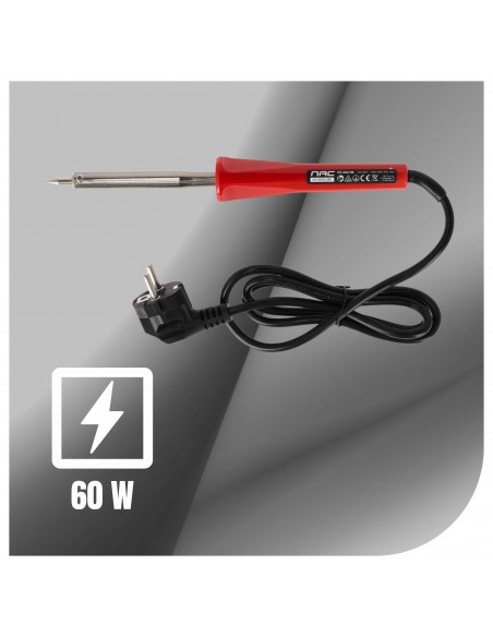 Mocna precyzyjna lutownica kolbowa oporowa NAC 60W 490°C  3