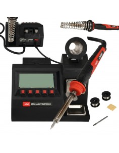 Cyfrowa stacja lutownicza grotowa kolbowa NAC 60W 200-400°C + akcesoria 