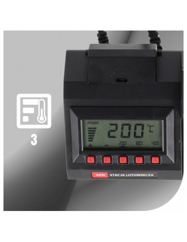 Cyfrowa stacja lutownicza grotowa kolbowa NAC 60W 200-400°C + akcesoria  5